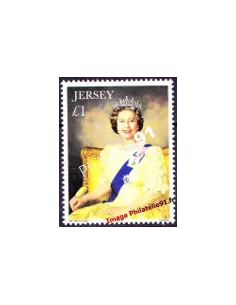 Timbre de JERSEY - n°  623 - S.M. la Reine Élisabeth II