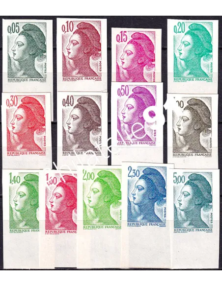 Timbres n° 2178 à 2190 non dentelés neufs, timbres France