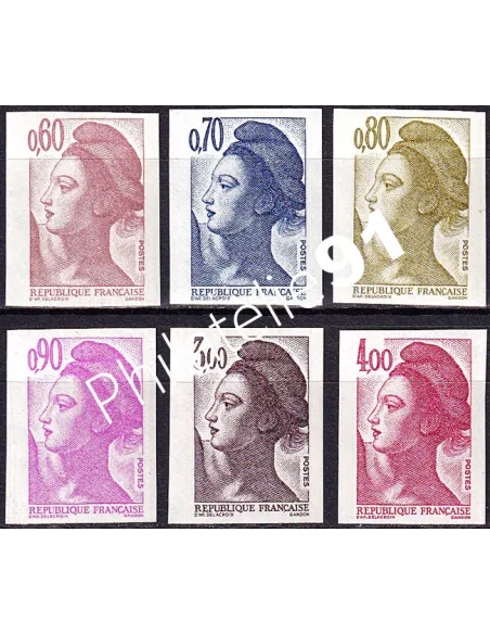 Timbres n° 2239 à 2244 non dentelés neufs, timbres France