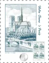 Affiche Notre Dame de Paris, salon d'automne 2024, timbres de France