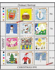 GUERNESEY - BF n° 14 ** - Noël - Dessins d'enfants