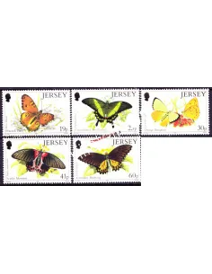 Timbres de JERSEY n° 706 à 710 - Faune - Papillons