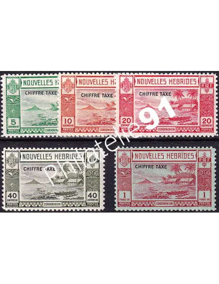 Nouvelles-Hébrides, Taxe n° 11 à 15 charnière, colonies francaises