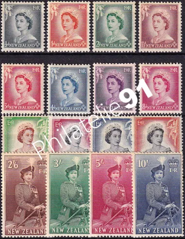 Nouvelle-Zélande, n° 327 à 340 neufs, collection timbre Océanie