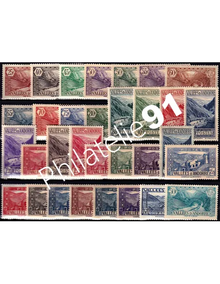 Timbre d'Andorre Français n° 61 à n°  92, timbres d'Europe