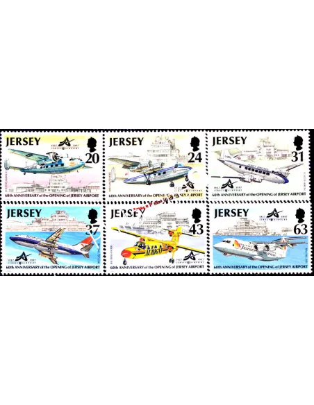 JERSEY - n°  771 à 776 - Avions de lignes et aéroport.