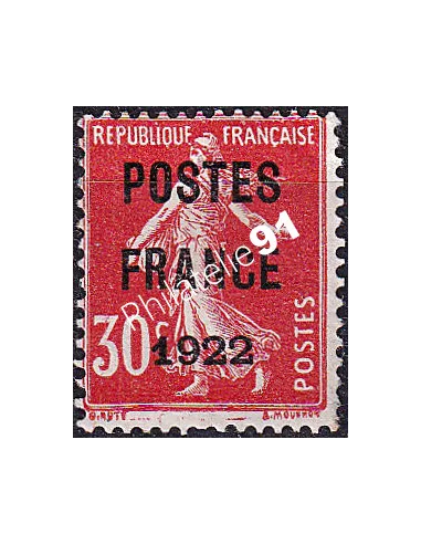 Timbre préoblitéré n°  38 "oblitéré" (sans gomme), timbres France