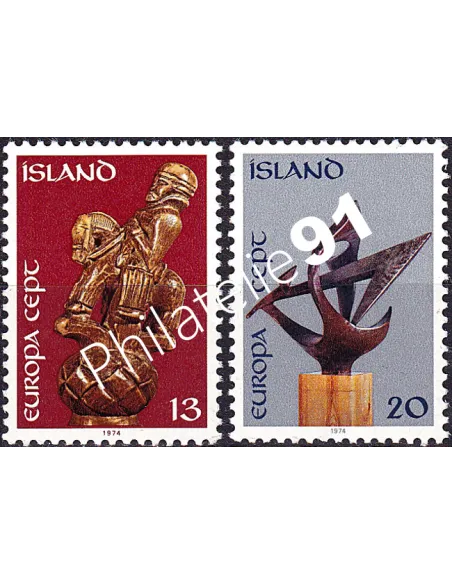 Islande, n° 442 à 443, collection timbres d'Europa