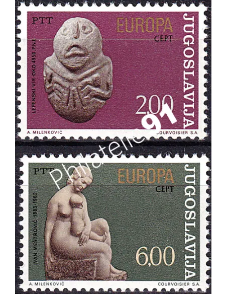 Yougoslavie, n° 1438 à 1439, collection timbres Europa