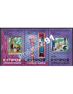 Chypre, n° 420 à 422, triptyque, collection timbres Europa