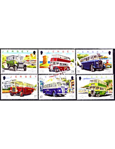 JERSEY - n°  818 à 823 - Transports à Jersey - Auto-bus
