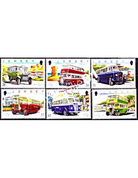JERSEY - n°  818 à 823 - Transports à Jersey - Auto-bus