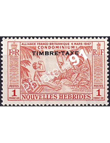 Nouvelles-Hébrides, timbre-taxe n° 40 charnière, colonies francaises