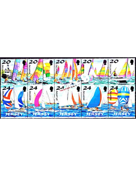 JERSEY - n°  824 à 833 - Voiliers en course
