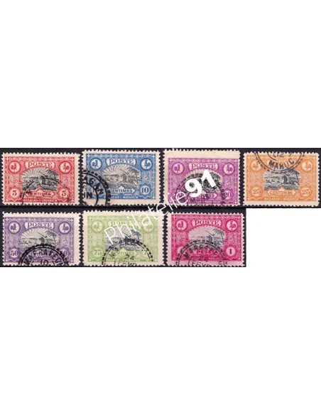 MAROC, Mazagan à Marrakech, n° 62 à 68 oblitérés, Timbres des colonies