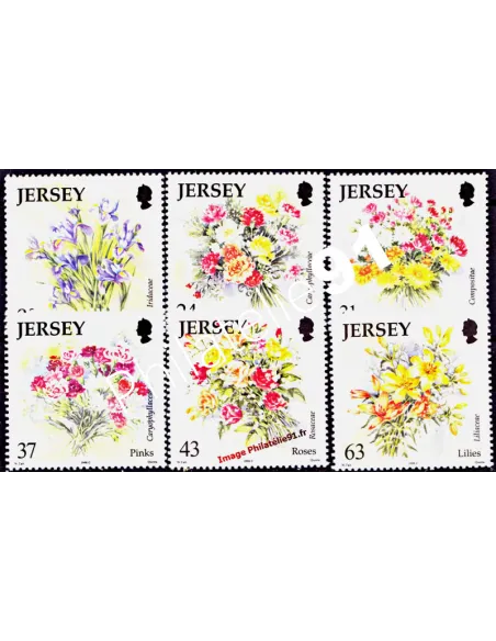 JERSEY - n°  854 à 859 - Fleurs de Jersey