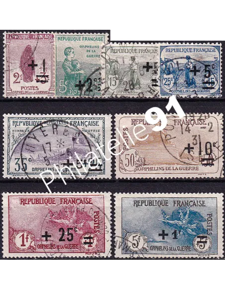 Timbre n° 162 à 169 oblitérés, collection timbres France