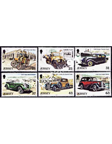 Timbres de JERSEY n° 885 à 890, Vieilles automobiles, timbres d'Europe