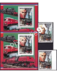 Centrafrique, PA n° 381A, TP et BF dentelés + ND , timbres colonies