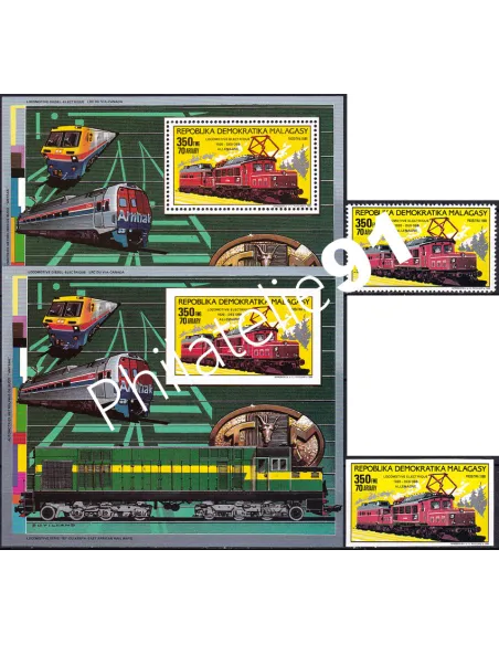 Madagascar, n° 889, TP et BF dentelés + ND , timbres colonies