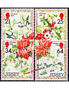 JERSEY - n°  911 à 914 - Noël - Flore des fêtes