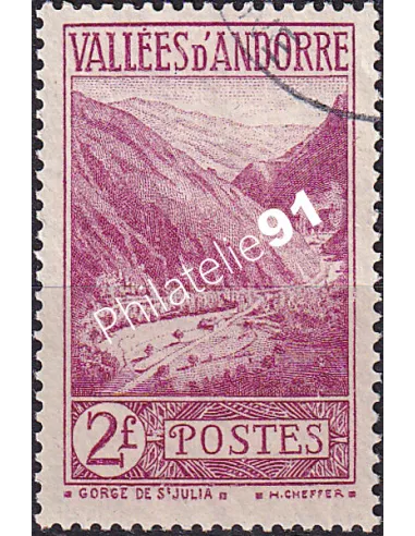 Timbre n° 41 oblitéré, collection timbre Andorre Français