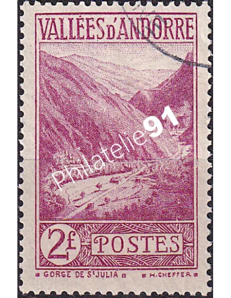 Timbre n° 41 oblitéré, collection timbre Andorre Français