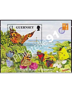 Timbre de GUERNESEY - BF n° 36 - PAPILLONS