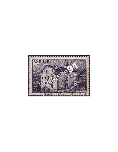 Timbre n° 124 oblitéré, collection timbre Andorre Français
