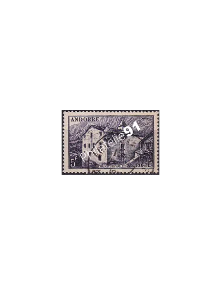 Timbre n° 124 oblitéré, collection timbre Andorre Français