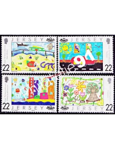 JERSEY - n°  923 à 926 - Dessins d'enfants sur le futur