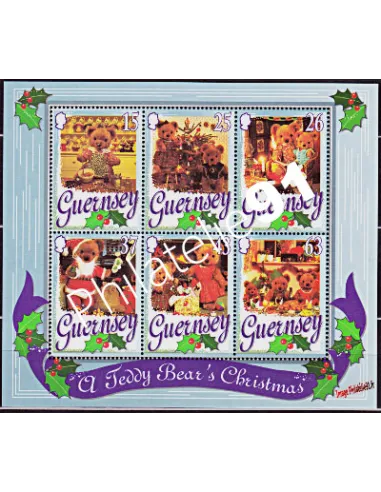 GUERNESEY - BF n° 38 ** - Noël - Fête chez les ours en peluche