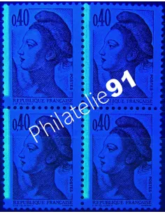 Variété sur bloc de 4 timbres n° 2183h, collection timbres France