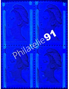 Variété sur bloc de 4 timbres n° 2616e, collection timbres France