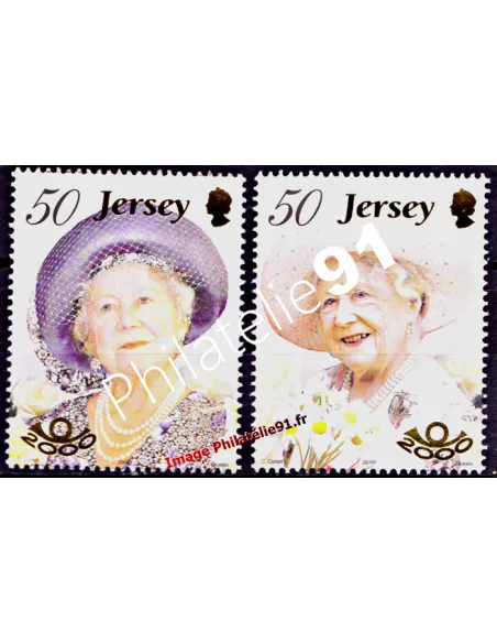 JERSEY - n°  948 - 949 - Centenaire de la Reine Mère Elizabeth