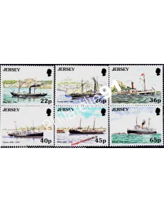 JERSEY - n°  960 à 965 - Bateaux à vapeur
