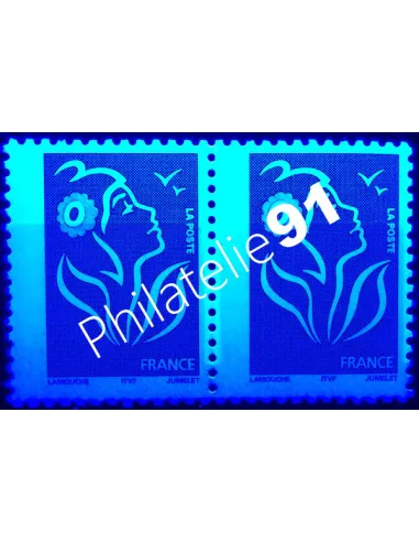 Variété sur timbre n° 3733, en paire, collection timbres France