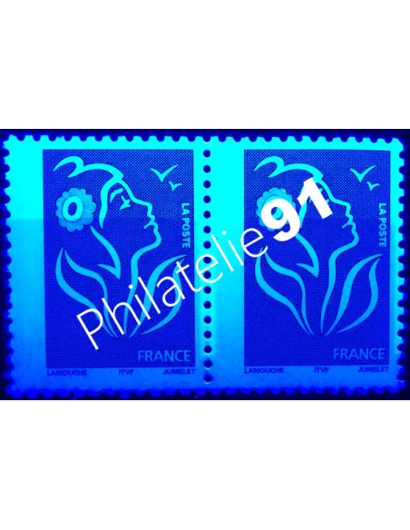 Variété sur timbre n° 3733, en paire, collection timbres France