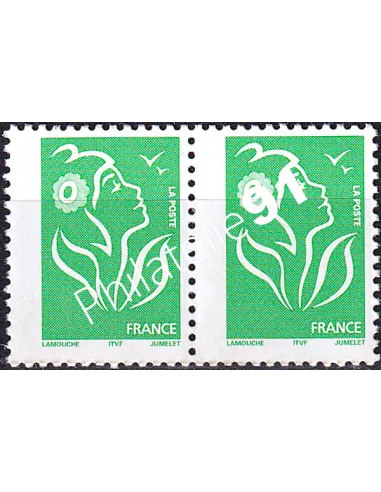 Variété sur timbre n° 3733, en paire, collection timbres France