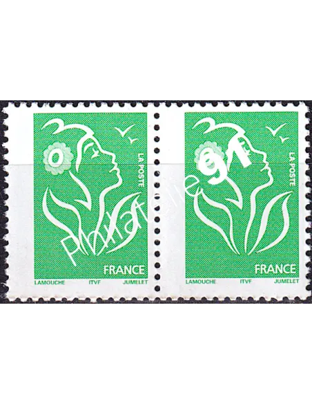 Variété sur timbre n° 3733, en paire, collection timbres France