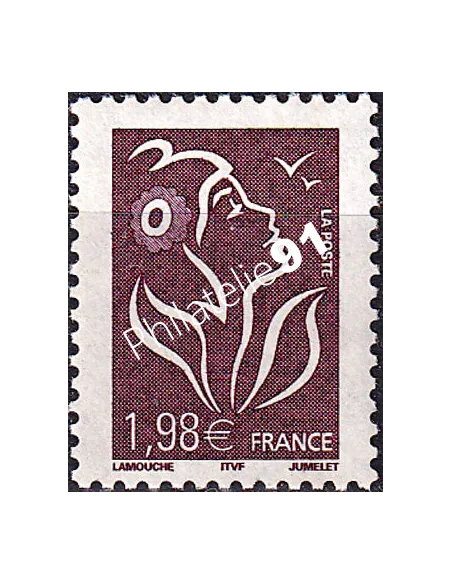 Variété sur timbre adhésif n° 3759b, collection timbres France