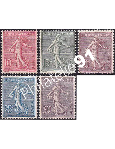 Timbres n° 129 à 133 neufs, collection timbres France