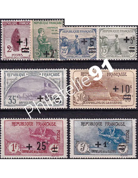 Timbres n° 162 à 169 neufs, collection timbres France