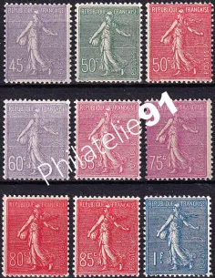 Timbres n° 197 à 205 neufs, collection timbres France
