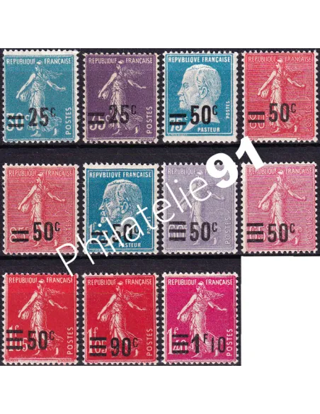 Timbres n° 217 à 228 neufs, collection timbres France