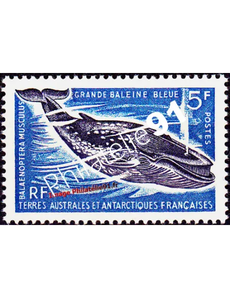 Timbre des TAAF n°  22, Grande baleine bleue, timbres des Dom Tom