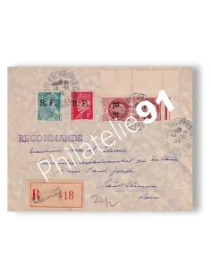 Libération de Lyon, n° 4, 8 et 10 sur enveloppe, lettres France