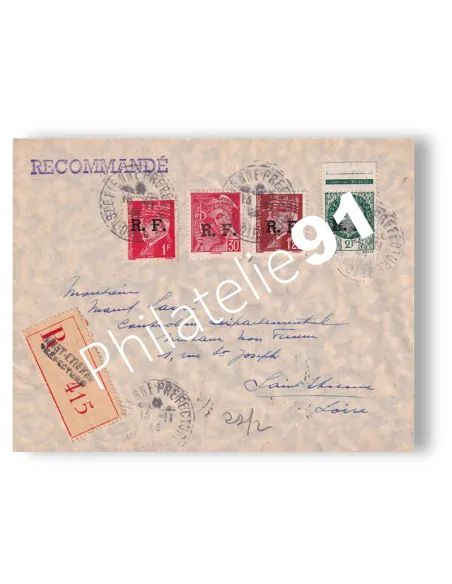 Libération de Lyon, n° 2, 8, 9 et 11 sur enveloppe, lettres France