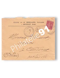 France, n° 129 seul sur enveloppe oblitérée, lettres France