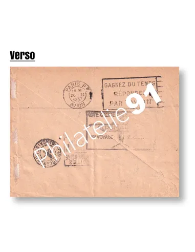 Enveloppe 1er vol "France-Cote occidentale d'Afrique", lettres France